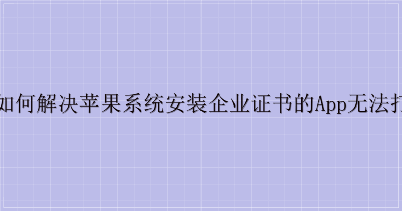 🍎 如何解决苹果系统安装企业证书的APP无法打开的问题-主题美化网